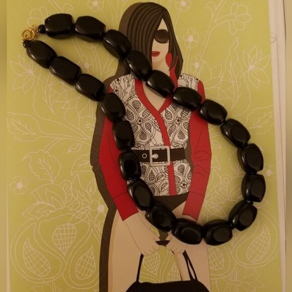 Zoe B 14k Onyx Chunky Necklace - Picture 6 of 7